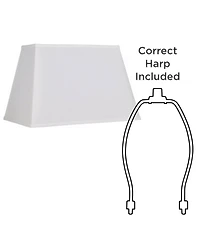 Springcrest White Large Rectangular Lamp Shade 14" Wide x 6" Deep at Top and 18" Wide x 12" Deep at Bottom and 12" Height (Sp