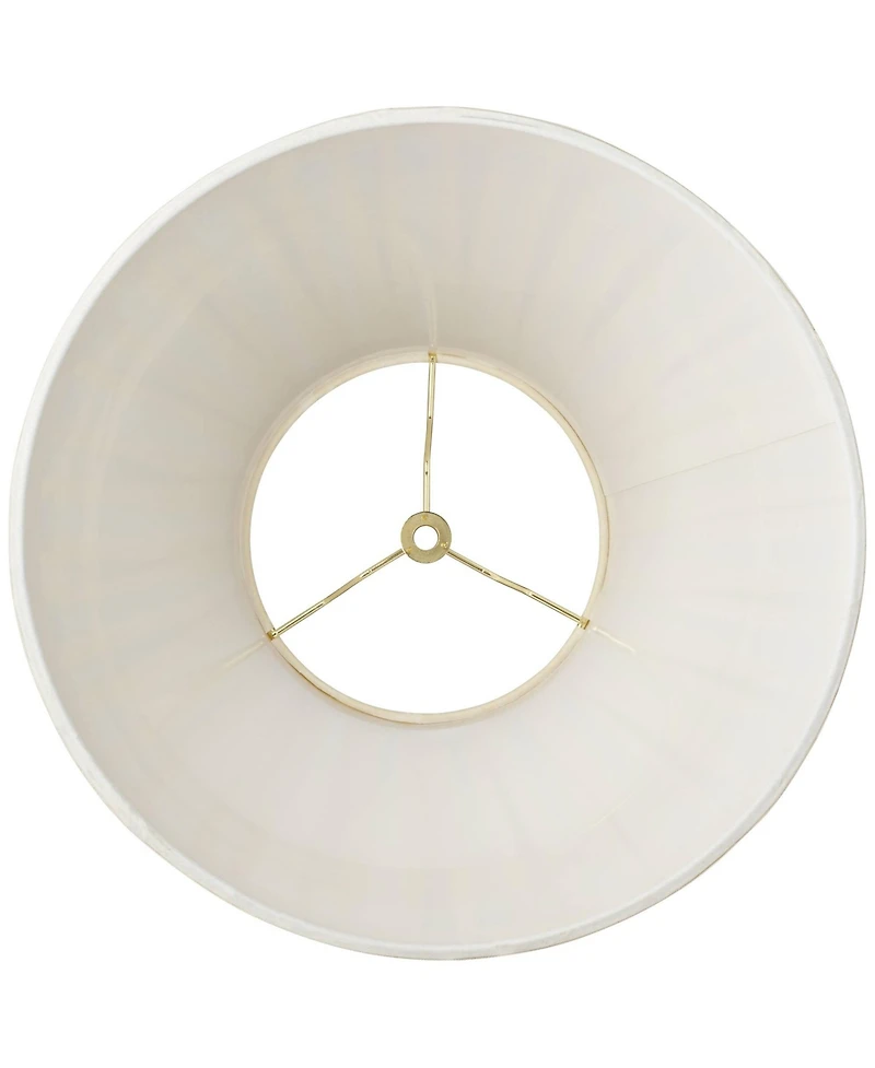 Springcrest Creme Linen Medium Box Pleat Lamp Shade 7" Top x 14" Bottom x 11" High (Spider) Replacement with Harp and Finial