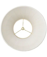 Springcrest Creme Linen Medium Box Pleat Lamp Shade 7" Top x 14" Bottom x 11" High (Spider) Replacement with Harp and Finial