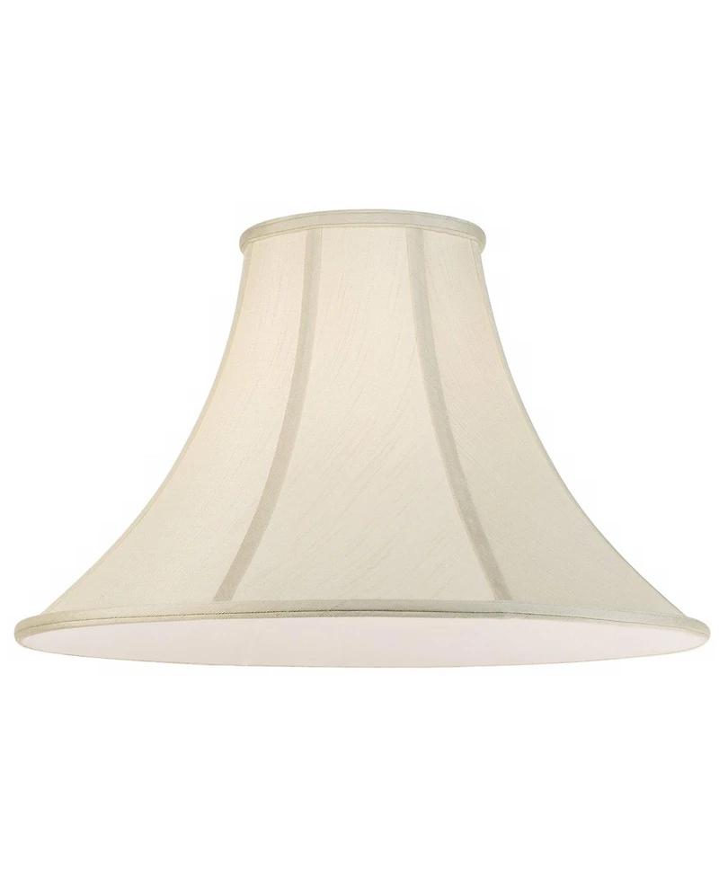 Imperial Shade Creme Large Bell Lamp Shade 7" Top x 20" Bottom x 13.75" Slant x 12.25" High (Spider) Replacement with Harp and Fin