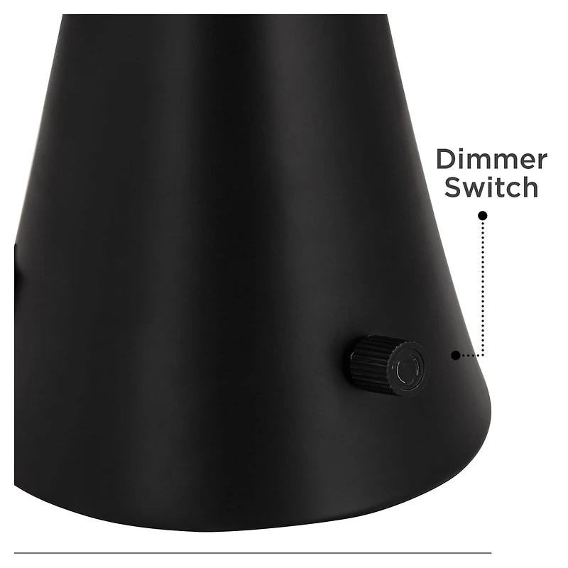 360 Lighting Karl Modern Table Lamps 28 1/4" Tall Set of 2 Black Metal with Usb and Ac Power Outlet in Base White Drum Shade for Bedroom Living R