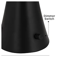 360 Lighting Karl Modern Table Lamps 28 1/4" Tall Set of 2 Black Metal with Usb and Ac Power Outlet in Base White Drum Shade for Bedroom Living R
