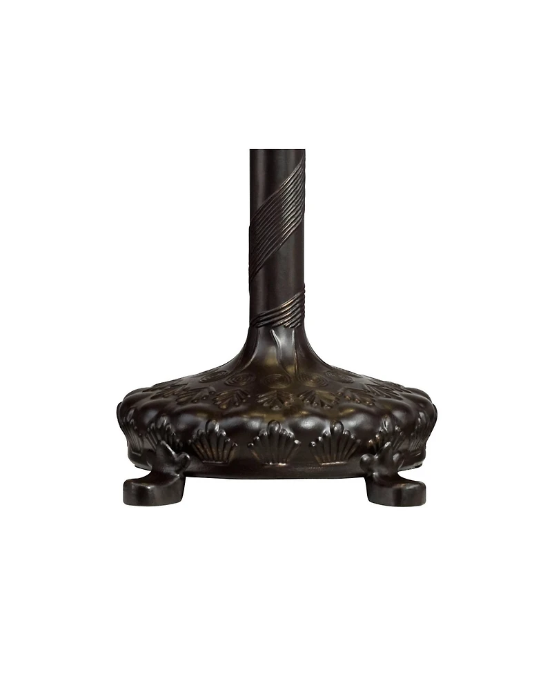 Robert Louis Tiffany Table Lamp 26" High Antique Bronze Tiffany Style Peacock Art Glass Shade for Living Room Family Bedroom Bedside Office