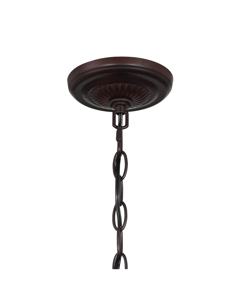 Robert Louis Tiffany Bronze Pendant Chandelier 20" Wide Rustic Peacock Stained Art Glass 3-Light Fixture for Dining Room House Kitchen Island Ent