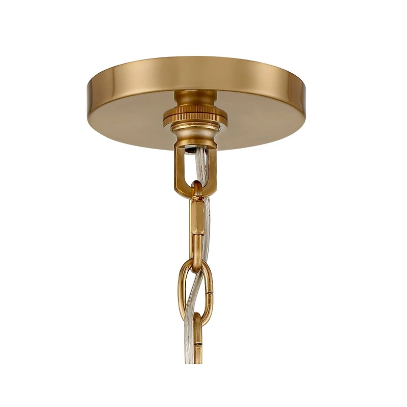 Franklin Iron Works Marinec Soft Gold Hanging Chandelier Lighting 42" Wide Farmhouse Rustic Bent Arms 8-Light Fixture for Dining Room Living House Hom