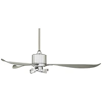 Possini Euro Design 56" Vengeance Modern Indoor Ceiling Fan 3 Blade Led Light Remote Control Chrome Finish Bedroom Living Room