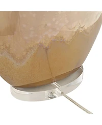 Possini Euro Design Marci Modern Table Lamp 32" Tall Ceramic Ivory Drip Glaze Off White Oval Shade for Bedroom Living Room Bedside Nightstand Off