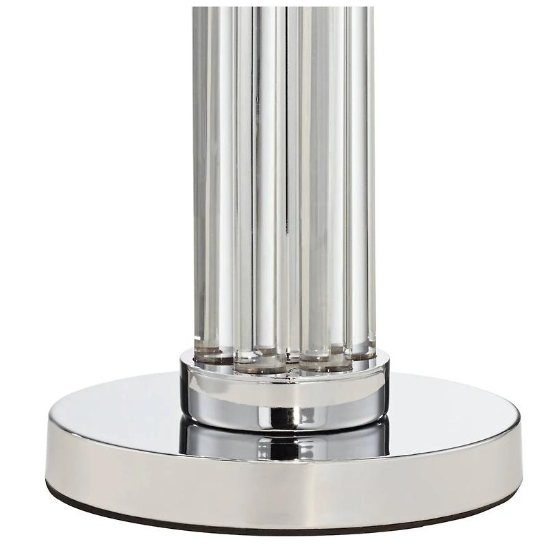 Possini Euro Design Cadence Modern Table Lamp 30" Tall Glass Column White Shade for Bedroom Living Room Bedside Nightstand Office Family House Ho