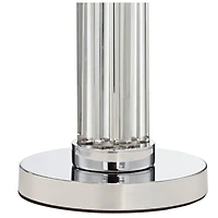 Possini Euro Design Cadence Modern Table Lamp 30" Tall Glass Column White Shade for Bedroom Living Room Bedside Nightstand Office Family House Ho