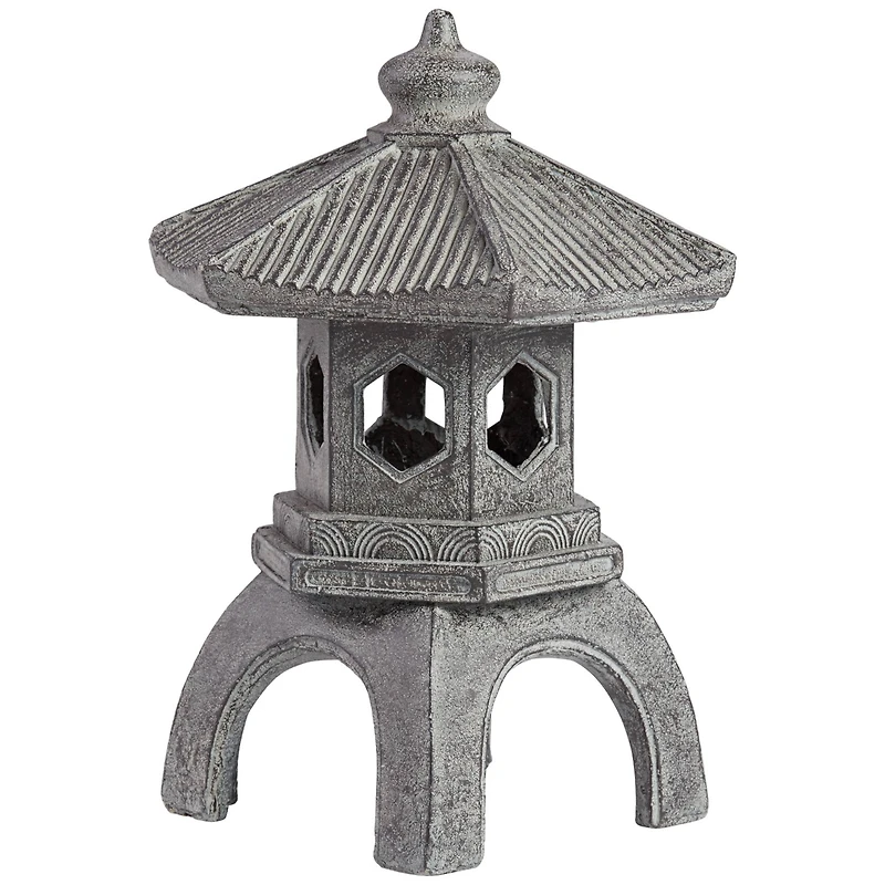 John Timberland Pagoda Statue Sculpture Asian Japanese Garden Decor Indoor Outdoor Front Porch Old Faux Stone Finish 16 1/2" Tall