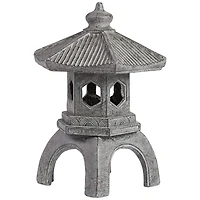 John Timberland Pagoda Statue Sculpture Asian Japanese Garden Decor Indoor Outdoor Front Porch Old Faux Stone Finish 16 1/2" Tall