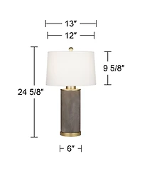 360 Lighting Gilson 24 3/4" High Modern Glam Table Lamps Set of 2 Gold Textured Gray Finish Ceramic Living Room Bedroom Bedside
