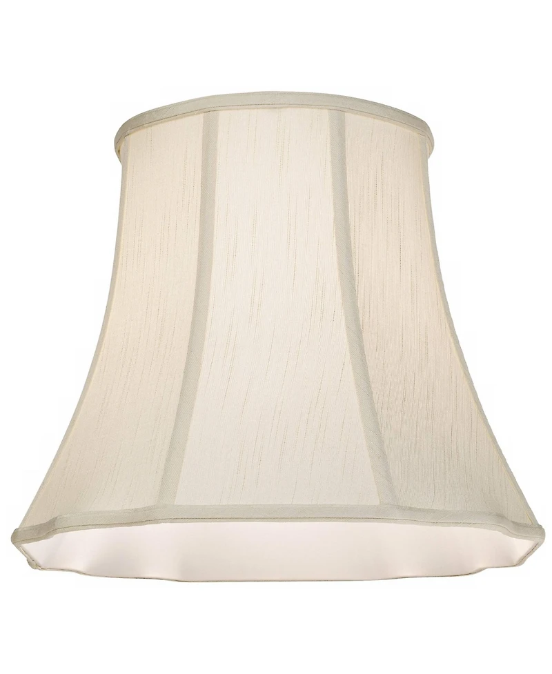 Imperial Shade Set of 2 Creme Medium Cut Corner Lamp Shades 10" Top x 16" Bottom x 14" High (Spider) Replacement with Harp and Finial