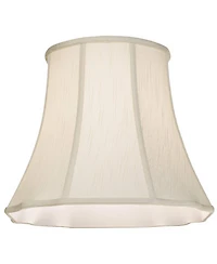 Imperial Shade Set of 2 Creme Medium Cut Corner Lamp Shades 10" Top x 16" Bottom x 14" High (Spider) Replacement with Harp and Finial