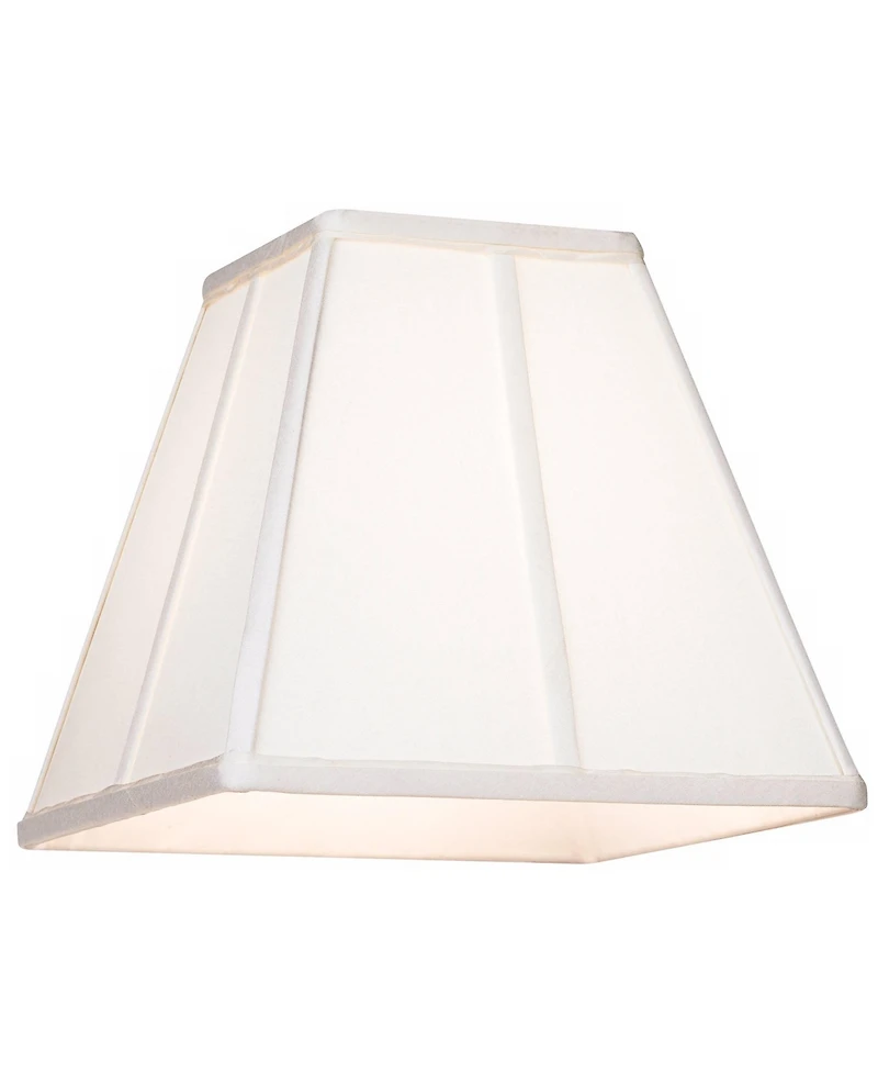 Springcrest Set of 2 Ivory Classic Small Square Lamp Shades 5.25" Top x 10" Bottom x 9" High (Spider) Replacement with Harp and Finial