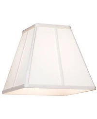 Springcrest Set of 2 Ivory Classic Small Square Lamp Shades 5.25" Top x 10" Bottom x 9" High (Spider) Replacement with Harp and Finial