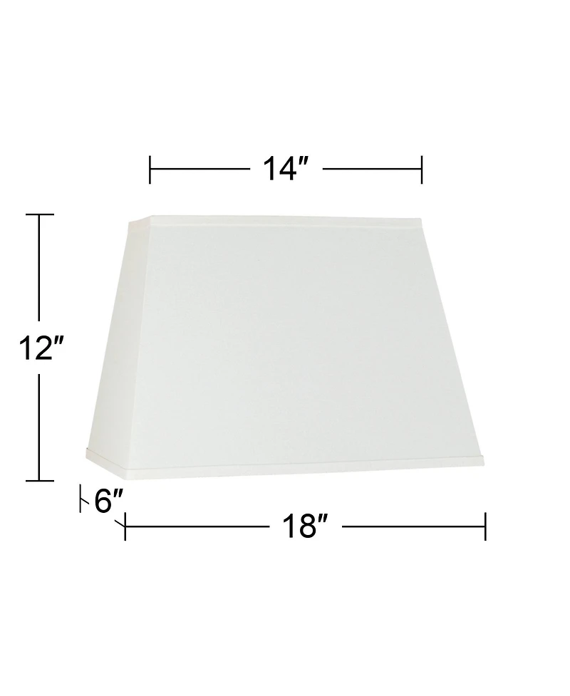 Springcrest Set of 2 Rectangular Lamp Shades Ivory Large 18" Wide x 12"Deep x 12" High Spider with Replacement Harp and Finial