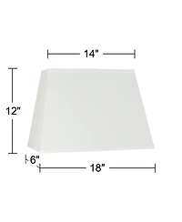 Springcrest Set of 2 Rectangular Lamp Shades Ivory Large 18" Wide x 12"Deep x 12" High Spider with Replacement Harp and Finial