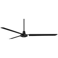 Casa Vieja 72" Casa Velocity Large Modern Indoor Outdoor Ceiling Fan 3 Blade Wall Control Matte Black Finish Bedroom Damp Rated