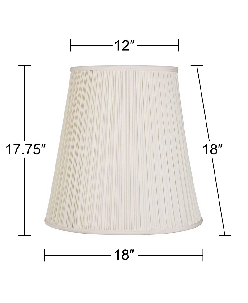 Springcrest Creme Mushroom Pleat Large Lamp Shade 12" Top x 18" Bottom x 18" Slant x 17.75" High (Spider) Replacement with Harp an