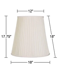 Springcrest Creme Mushroom Pleat Large Lamp Shade 12" Top x 18" Bottom x 18" Slant x 17.75" High (Spider) Replacement with Harp an