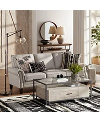 360 Lighting Bentley Rustic Farmhouse Table Lamp 29" Tall Brown Leaf Textured Hammered Pot Off White Empire Shade for Bedroom Living Room House H