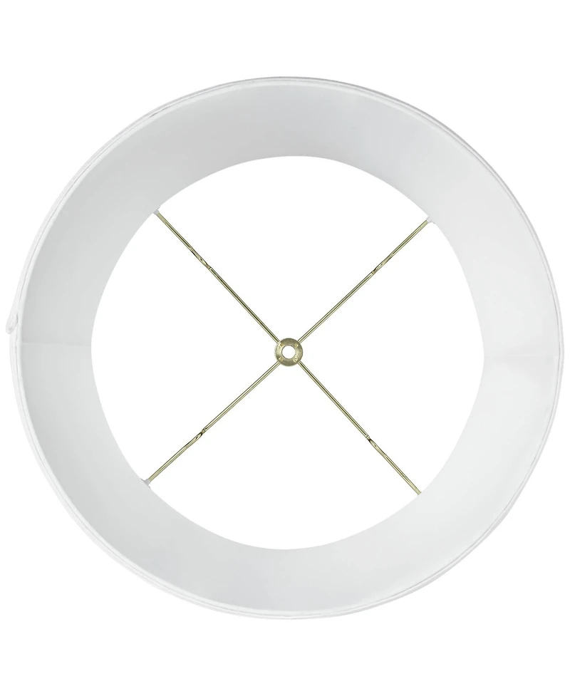 Imperial Shade White Medium Drum Lamp Shade 14" Top x 16" Bottom x 12" Slant (Spider) Replacement with Harp and Finial