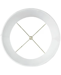 Imperial Shade White Medium Drum Lamp Shade 14" Top x 16" Bottom x 12" Slant (Spider) Replacement with Harp and Finial