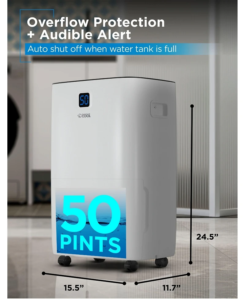 Dehumidifier, 50 Pint Dehumidifier,Portable Dehumidifier with Continuous Drainage 4500 Sq. Ft