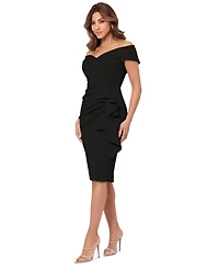 Xscape Women's Off-The-Shoulder Sweetheart Ruffle Dress