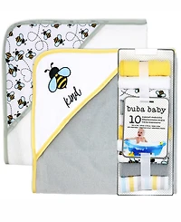 Buba Baby Boys and Girls 2 Pack Embroidered Hooded Bath Towel Wash Cloth Set