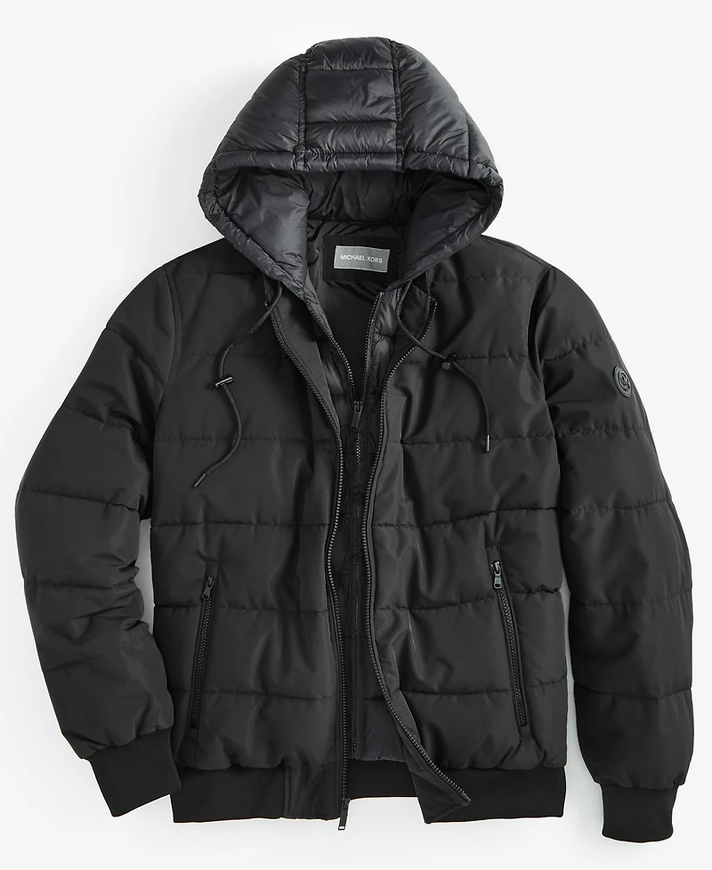 Michael Kors Men's Hooded Puffer Bomber Jacket