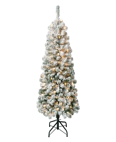 National Tree Company First Traditions Acacia Medium Flocked Tree 4.5 ft