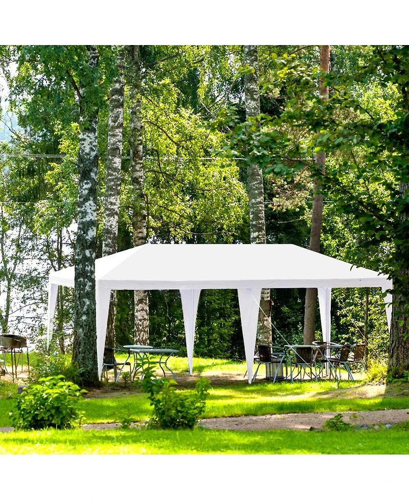 Slickblue 6 Sidewalls Outdoor Canopy Tent with Carry Bag-White