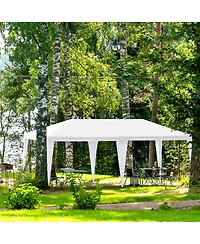 Slickblue 6 Sidewalls Outdoor Canopy Tent with Carry Bag-White