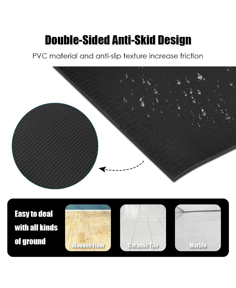 Slickblue Large Yoga Mat 6x4x8 Thick Workout Mats-Black