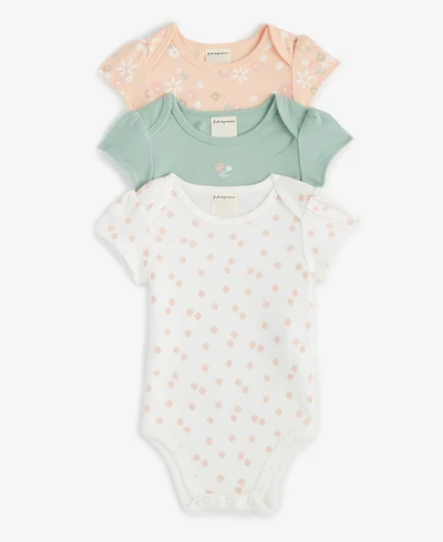 Baby Girls Secret Garden Cotton Bodysuits, 3 Pack, Exclusively at Macy's
