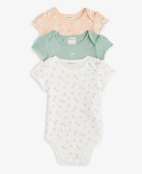 Baby Girls Secret Garden Cotton Bodysuits, 3 Pack, Exclusively at Macy's