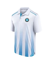 Fanatics Men's White Charlotte Fc Line Up Fade Polo Shirt