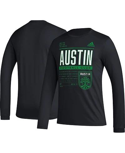 Adidas Men's Black Austin Fc Club Dna Long Sleeve Aeroready T-Shirt