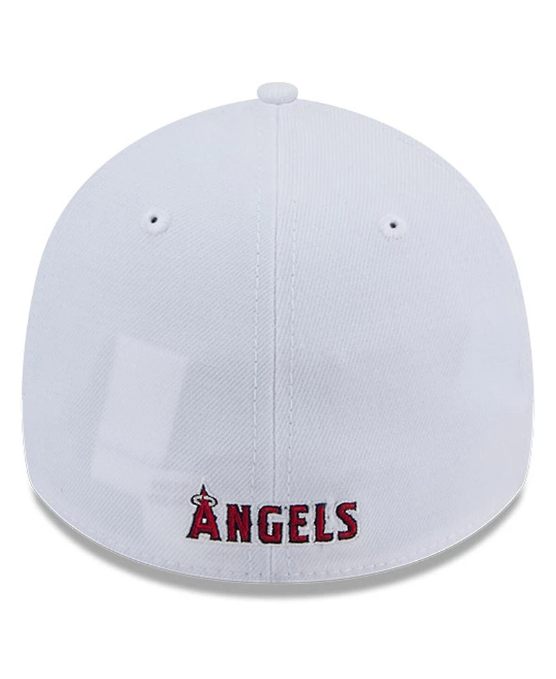 New Era Men's White Los Angeles Angels Evergreen 39THIRTY Flex Hat