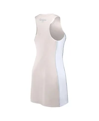 Fanatics Women's Cream Los Angeles Dodgers Studio Boost Athletic Half-Zip Dress
