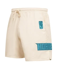 Pro Standard Men's Cream Charlotte Hornets Triple Tonal Woven Shorts
