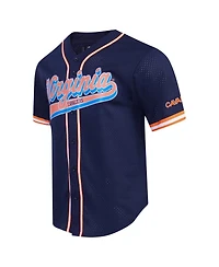 Pro Standard Men's Navy Virginia Cavaliers Mesh Full-Button Replica Baseball Jersey
