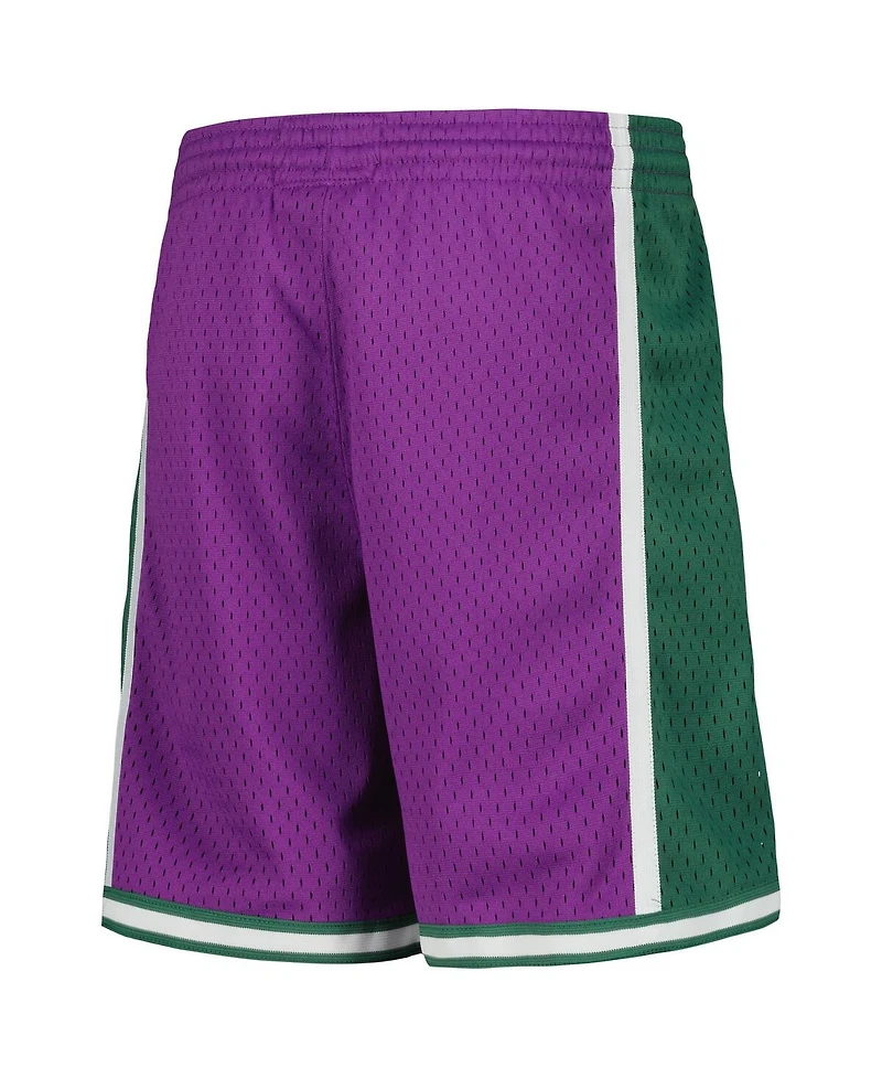 Mitchell & Ness Big Boys and Girls Purple Milwaukee Bucks Hardwood Classics Swingman Shorts
