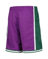 Mitchell & Ness Big Boys and Girls Purple Milwaukee Bucks Hardwood Classics Swingman Shorts
