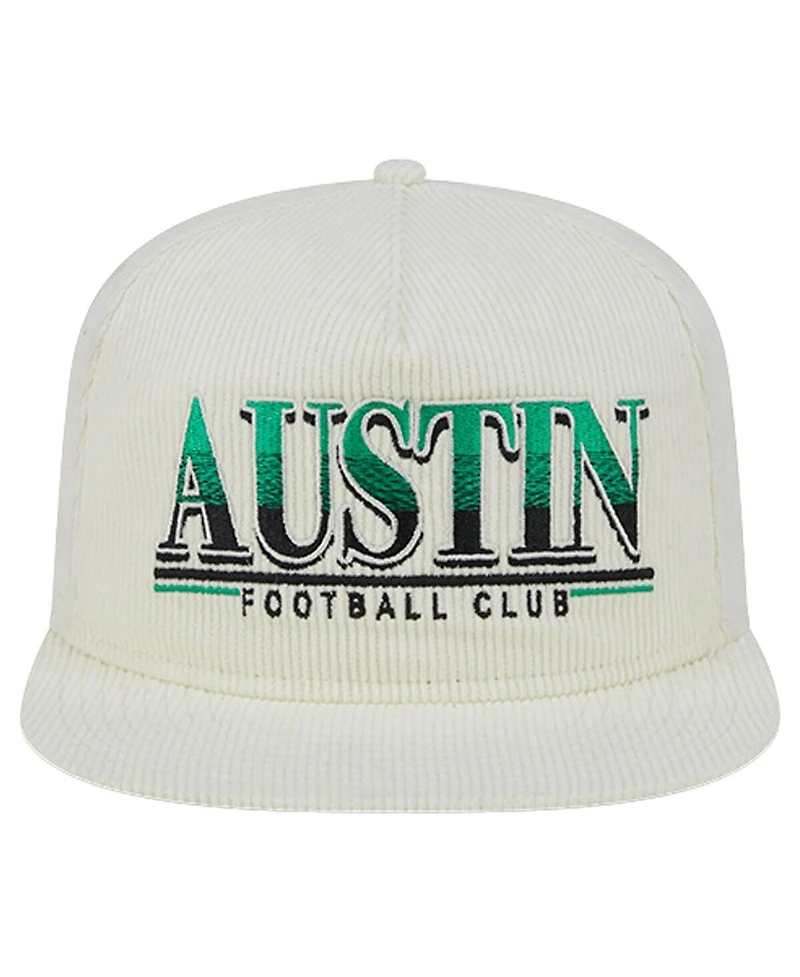 New Era Men's White Austin Fc Throwback Corduroy Golfer Adjustable Hat