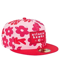 New Era Men's Red Atlanta Hawks Palm Fronds 2-Tone 59FIFTY Fitted Hat