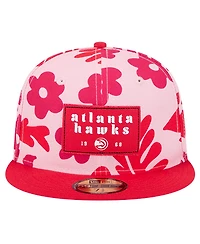 New Era Men's Red Atlanta Hawks Palm Fronds 2-Tone 59FIFTY Fitted Hat
