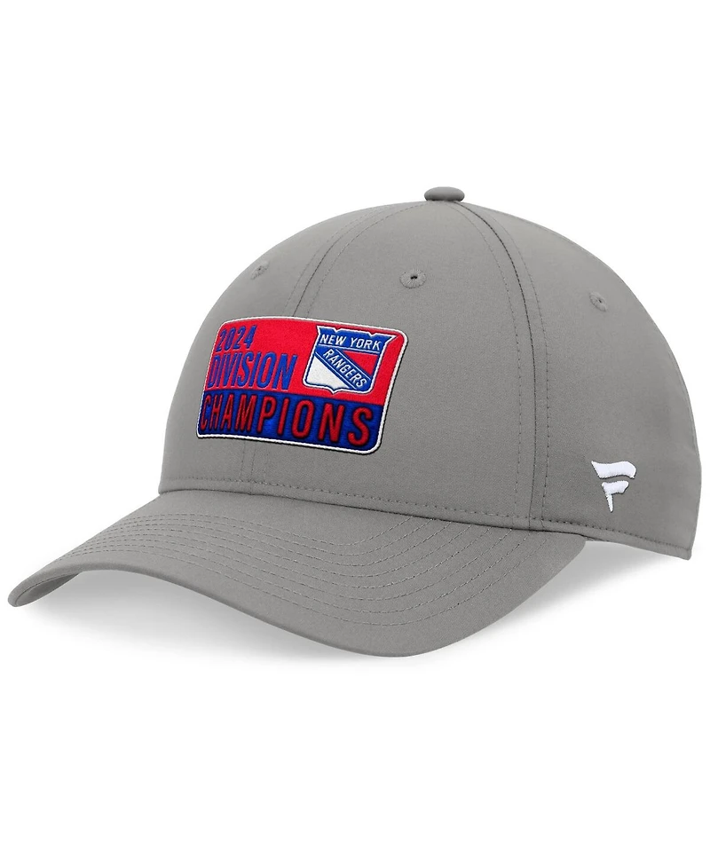 Fanatics Men's Gray New York Rangers 2024 Metropolitan Division Champions Adjustable Hat